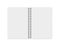 Vector Realistic opened Notepad.  Notebook with vertical pages and metal springs. Copybook, booklet, journal, organizer, diary. Em