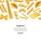 Vector realistic pasta types banner background illustration