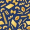 Vector realistic pasta types pattern or background illustration