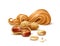 Vector realistic peanut butter with shell and nuts