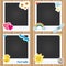 Vector realistic photo frames for children, newborn, baby albums. Template for applications, scrapbook and design decorated with c