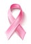 Vector realistic pink ribbon breast cancer emblem