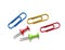 Vector realistic pins and colored paper clips set