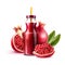 Vector realistic pomegranate juice bottle a fruits
