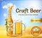 Vector realistic promotion banner for beer brand