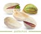 Vector realistic raw pistachio nuts with shell. Snack food illustration.