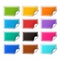 Vector realistic rectangular colorful stickers set