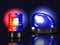 Vector realistic red, blue flashers. Emergency beacon