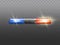 Vector realistic red, blue flashers for police car.