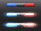 Vector realistic red, blue flashers for police car.