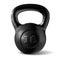 Vector realistic rough black kettlebell 16 kg isolated on white background