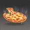 Vector realistic round juicy pizza with cheese