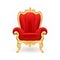 Vector realistic royal throne, luxurious red chair