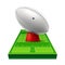 Vector realistic rugby ground 3d leather ball