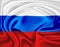 Vector realistic russian flag symbol satin drape