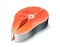 Vector realistic salmon steak raw seafood slice