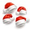 Vector realistic santa christmas holiday hat set