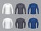 Vector realistic set of male long sleeve shirts