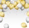 Vector realistic shiny flying balloons border or frame for your