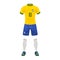 Vector realistic soccer uniform of a brazil team