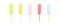 Vector realistic spiral lollipops set. Collection of five isolated swirl colorful glossy candies on sticks