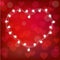 Vector realistic st. valentine`s lantern garland on red background. st. valentine`s card