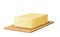 Vector realistic stick of butter on cutting board