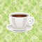 Vector realistic sticker icon with cup of coffee