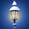 Vector realistic streetlight with snowcap new year