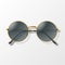 Vector Realistic Trendy Round Frame Glasses Closeup Isolated. Sunglasses, Optics, Lens, Vintage Eyeglasses in Front View