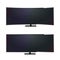 Vector realistic ultra wide curved modern computer LCD monitor. Front view television or computer black screen mock up