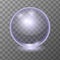 Vector realistic violet transparent glass ball,