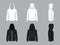 Vector realistic white and black hoodie models