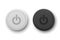 Vector Realistic White and BlackPlastic Knob Set Closeup  on White. Circle Button Icon, Design Template of Power