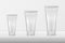 Vector realistic white blank plastic closed cosmetic tube set closeup. Different size - small, medium, large. Design