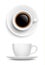 Vector realistic white cup of coffee - side and top view isolate