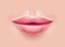 Vector realistic woman lips after plastic surgery