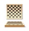 Vector realistic wooden chessboard for chess game