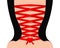 Vector rear view of girl in corset