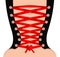 Vector rear view of girl in corset