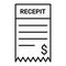 Vector Receipt Outline Icon Design