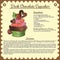 Vector recipe. Dark chocolate cupcake