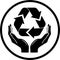 Vector recycle symbol in hands icon