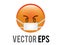 Vector red angry, upset, disappointed face icon with mask