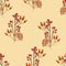 Vector red autumn berries repeat pattern background.