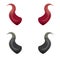 Vector Red and black devil horns isolated