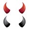 Vector Red and black devil horns isolated