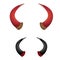 Vector Red and black devil horns isolated