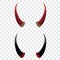 Vector Red and black devil horns isolated