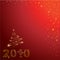 Vector red Christmas background with 2010